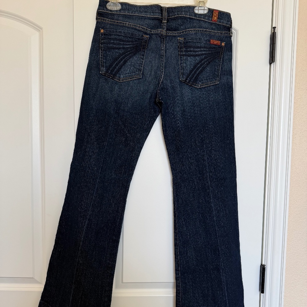 7 For All Mankind Indigo Wide Leg Jeans